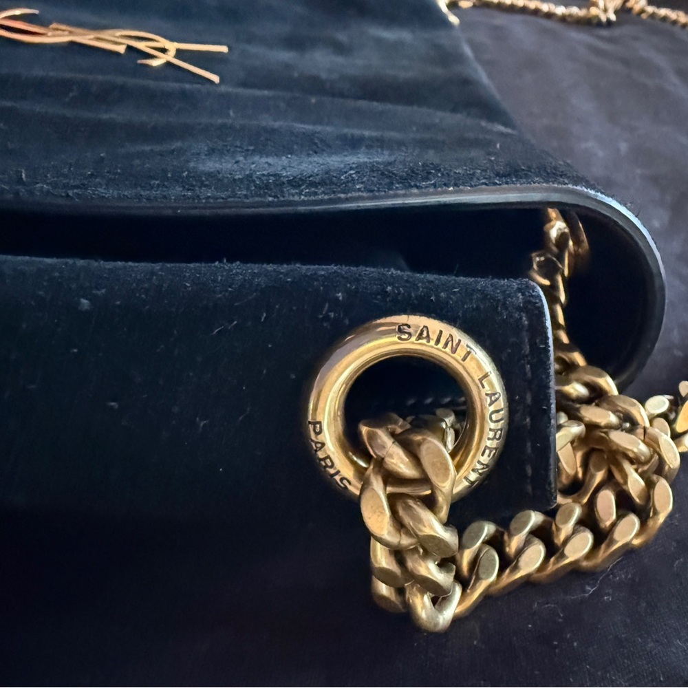 YSL Kate Medium Black Suede/Smooth Leather Reversible Crossbody Bag - Picture 7 of 16
